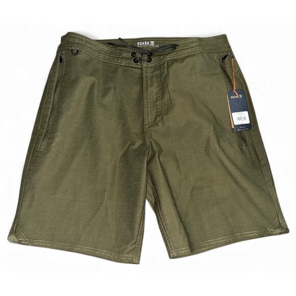 Roark Layover 2.0 Shorts Mens 33 Military Green Travel Adventure - Picture 2 of 4